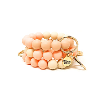 Hands-Free Silicone Beaded Keychain Wristlet - Natural Beauty
