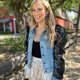 Denim & Rhinestones Boot Earrings