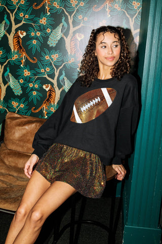 Queen of Sparkles Black Gold Disco Swing Shorts
