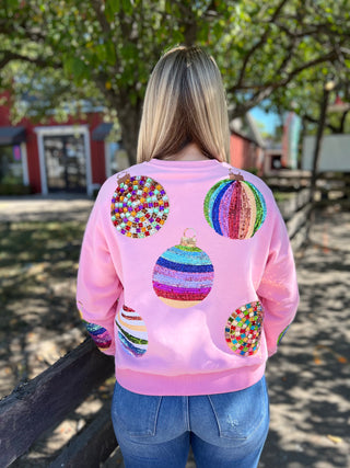 Mega Ornaments Sweatshirt Pink Queen of Sparkles