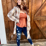 Baby It's Fall Brick Denim Strapless Top