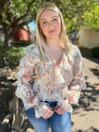 Know You Best Floral Ruffle Top