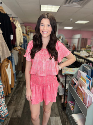 Queen of Sparkles Neon Pink/Silver Swing Shorts