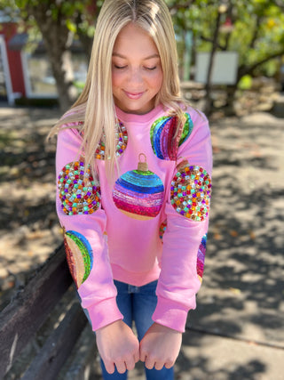 Mega Ornaments Sweatshirt Pink Queen of Sparkles
