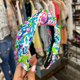 Bright Watercolor Headband With Rainbow Beads