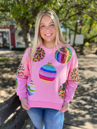 Mega Ornaments Sweatshirt Pink Queen of Sparkles