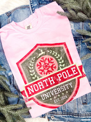 North Pole University Christmas Tee