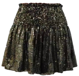 Queen of Sparkles Black Gold Disco Swing Shorts